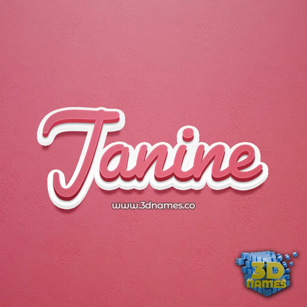 janine in Red Scribble style - 3D name wallpaper