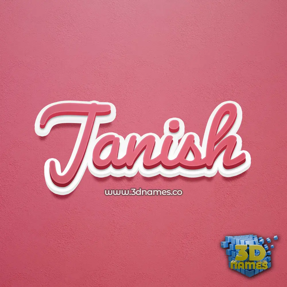 janish in Red Scribble style - 3D name wallpaper
