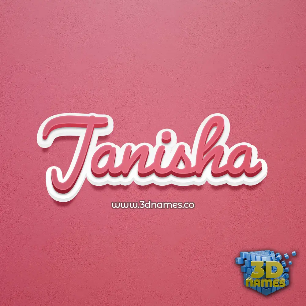 janisha in Red Scribble style - 3D name wallpaper