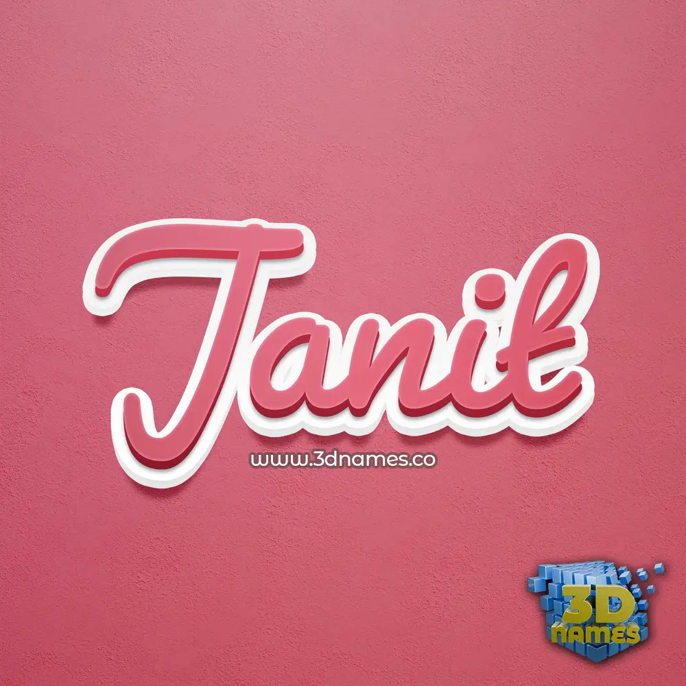 janit in Red Scribble style - 3D name wallpaper