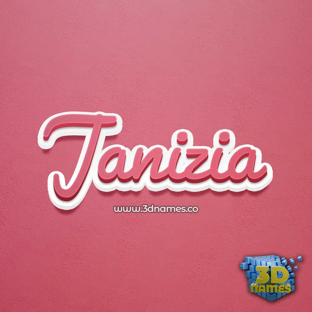janizia in Red Scribble style - 3D name wallpaper