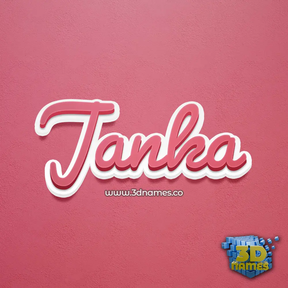 janka in Red Scribble style - 3D name wallpaper