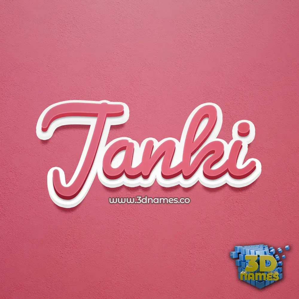 janki in Red Scribble style - 3D name wallpaper