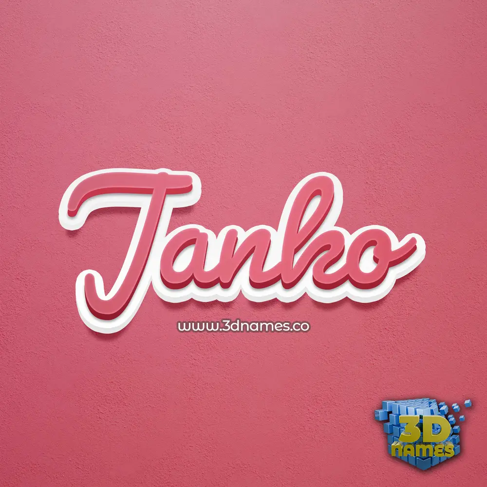 janko in Red Scribble style - 3D name wallpaper