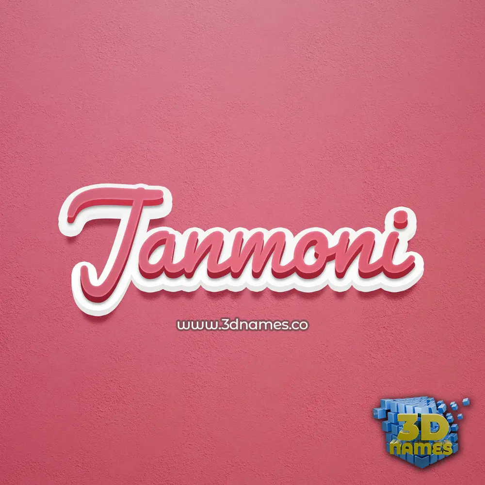 janmoni in Red Scribble style - 3D name wallpaper