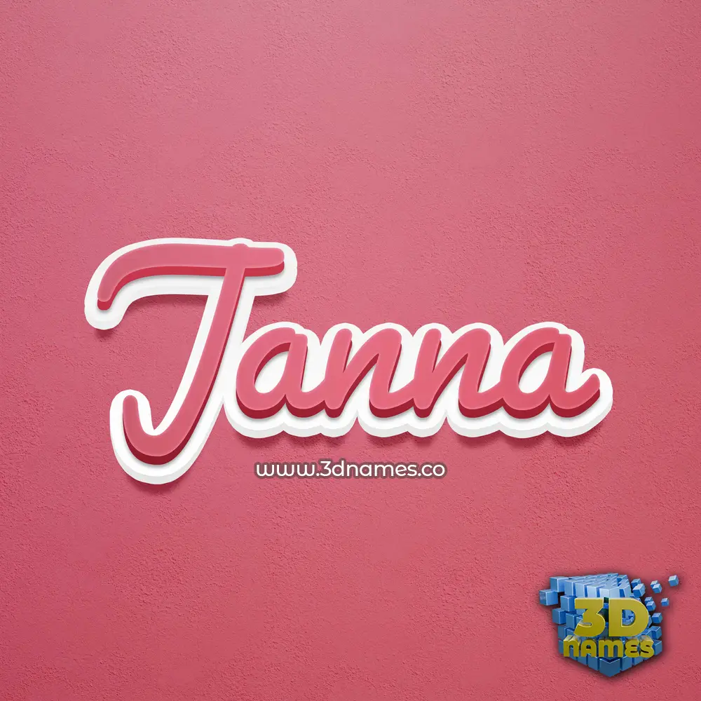 janna in Red Scribble style - 3D name wallpaper