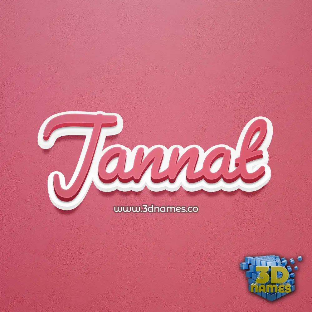 jannat in Red Scribble style - 3D name wallpaper