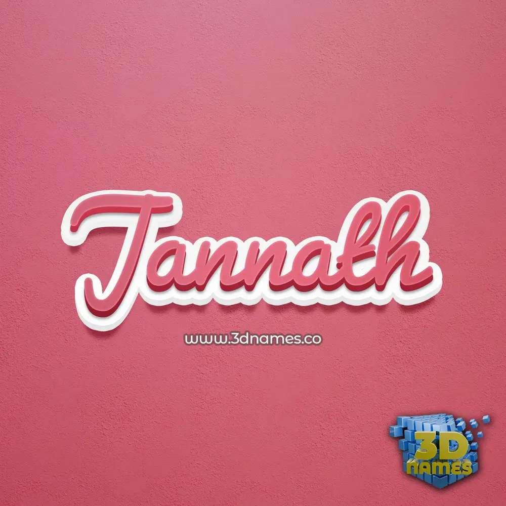 jannath in Red Scribble style - 3D name wallpaper