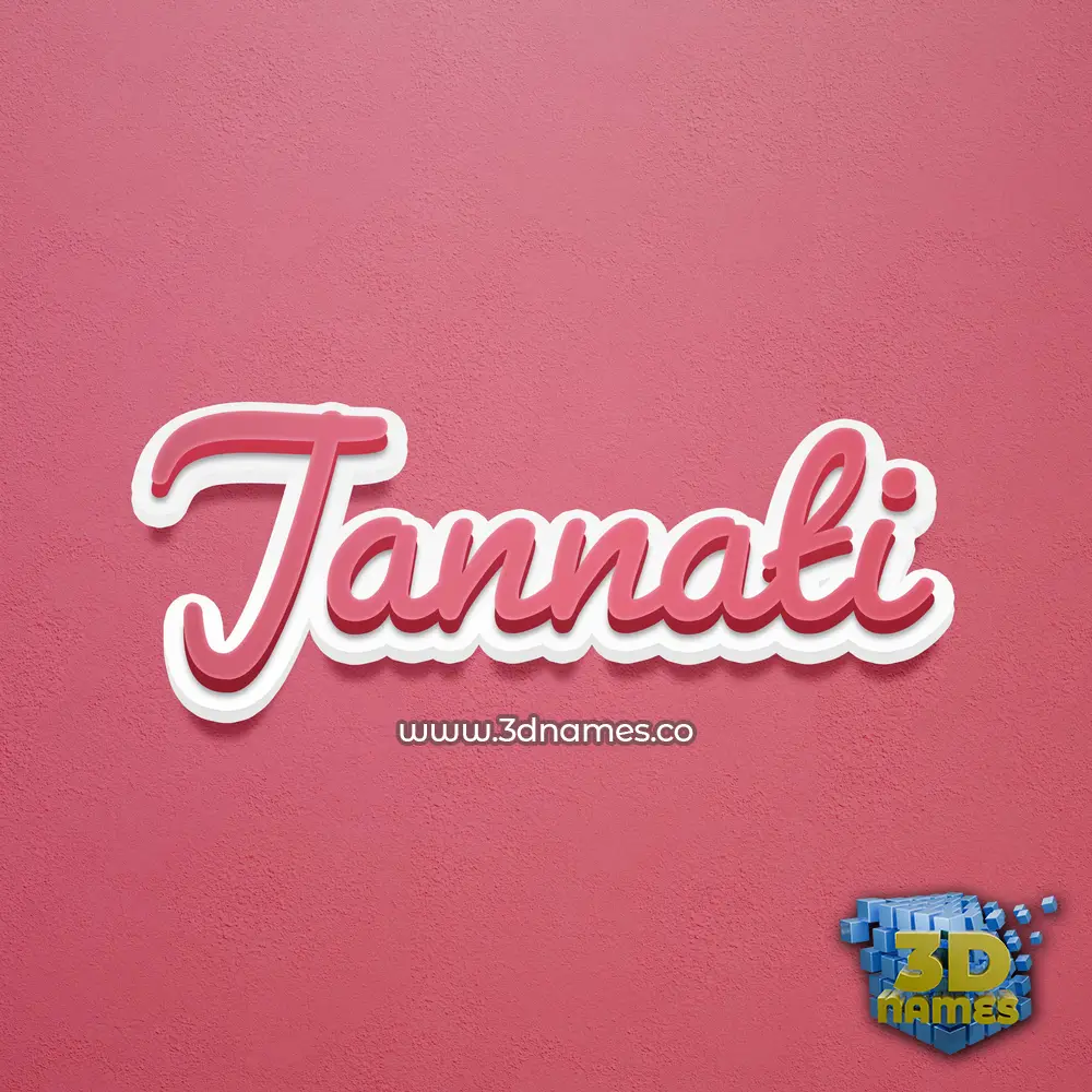 jannati in Red Scribble style - 3D name wallpaper