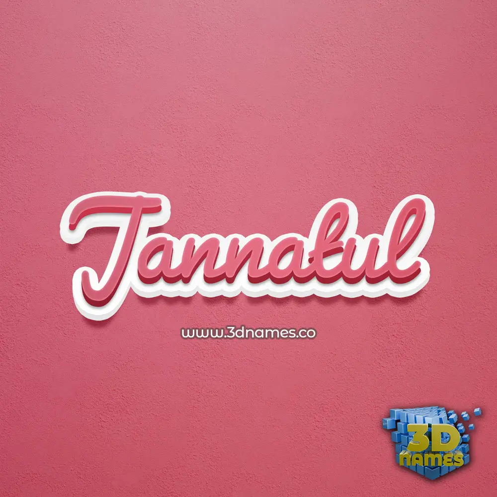 jannatul in Red Scribble style - 3D name wallpaper