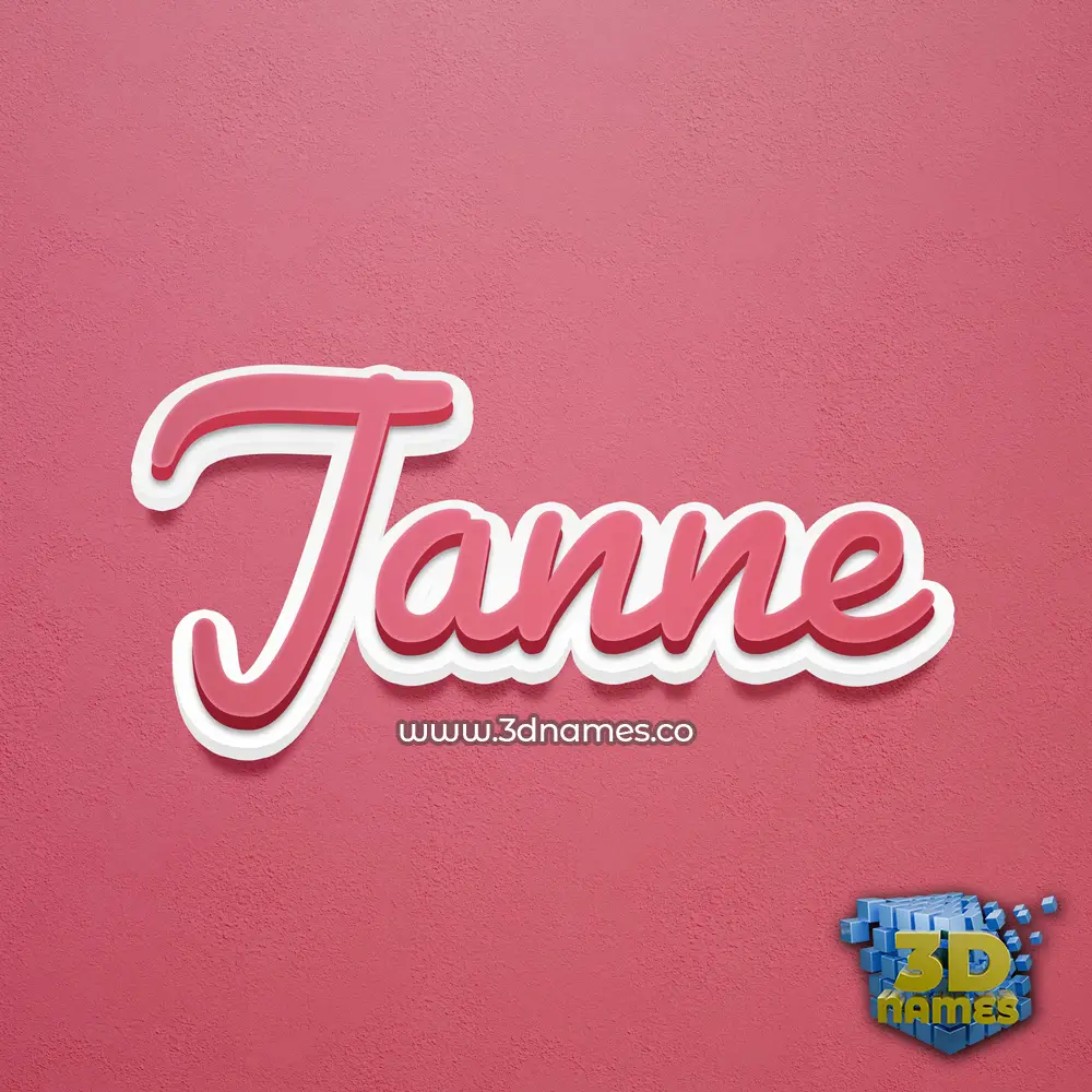 janne in Red Scribble style - 3D name wallpaper