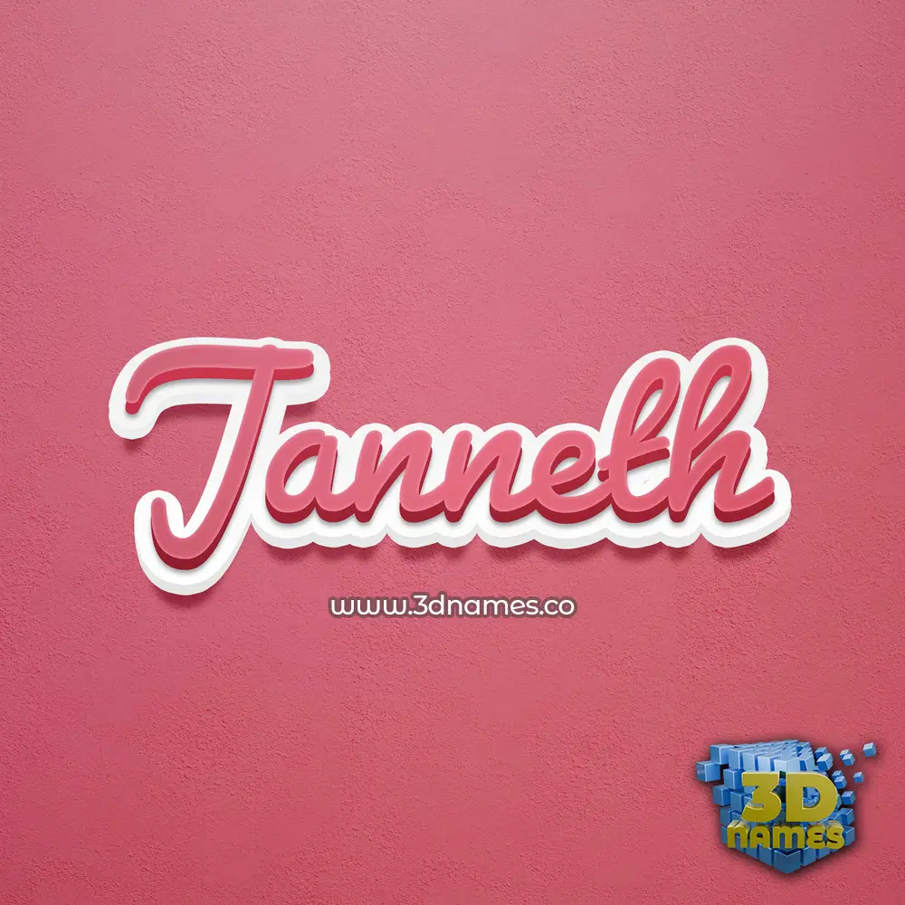 janneth in Red Scribble style - 3D name wallpaper