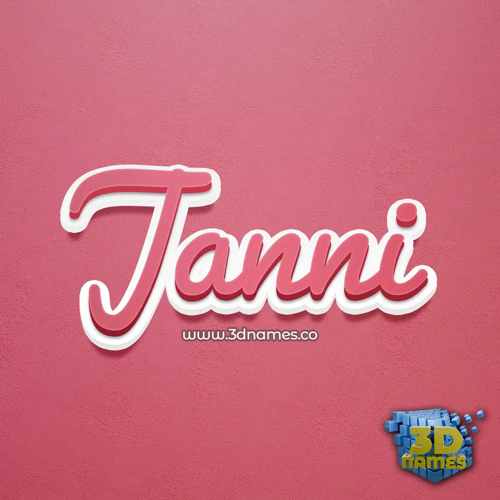 janni in Red Scribble style - 3D name wallpaper