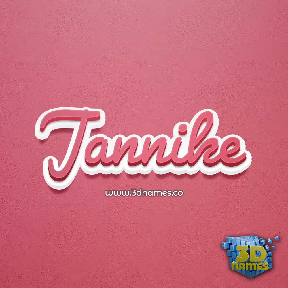 jannike in Red Scribble style - 3D name wallpaper