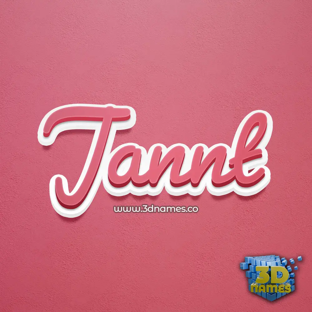 jannt in Red Scribble style - 3D name wallpaper