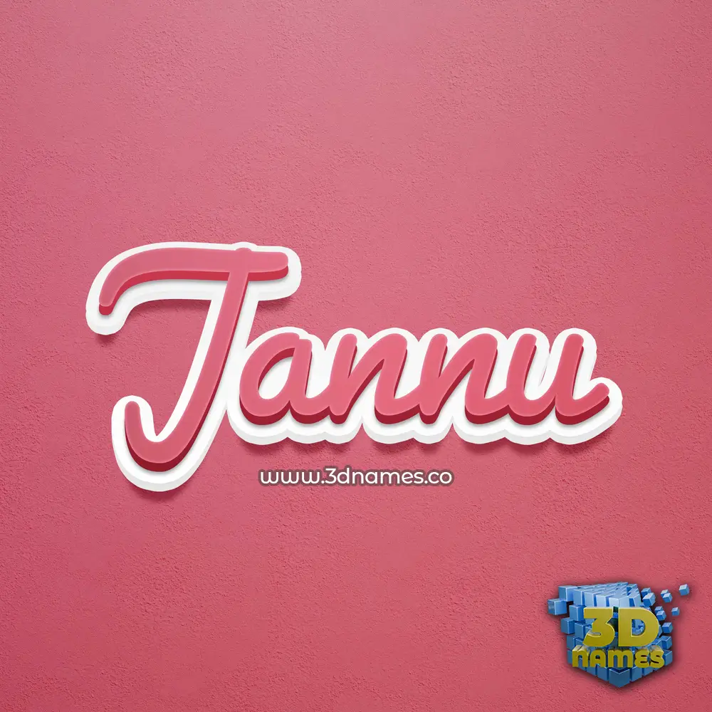jannu in Red Scribble style - 3D name wallpaper