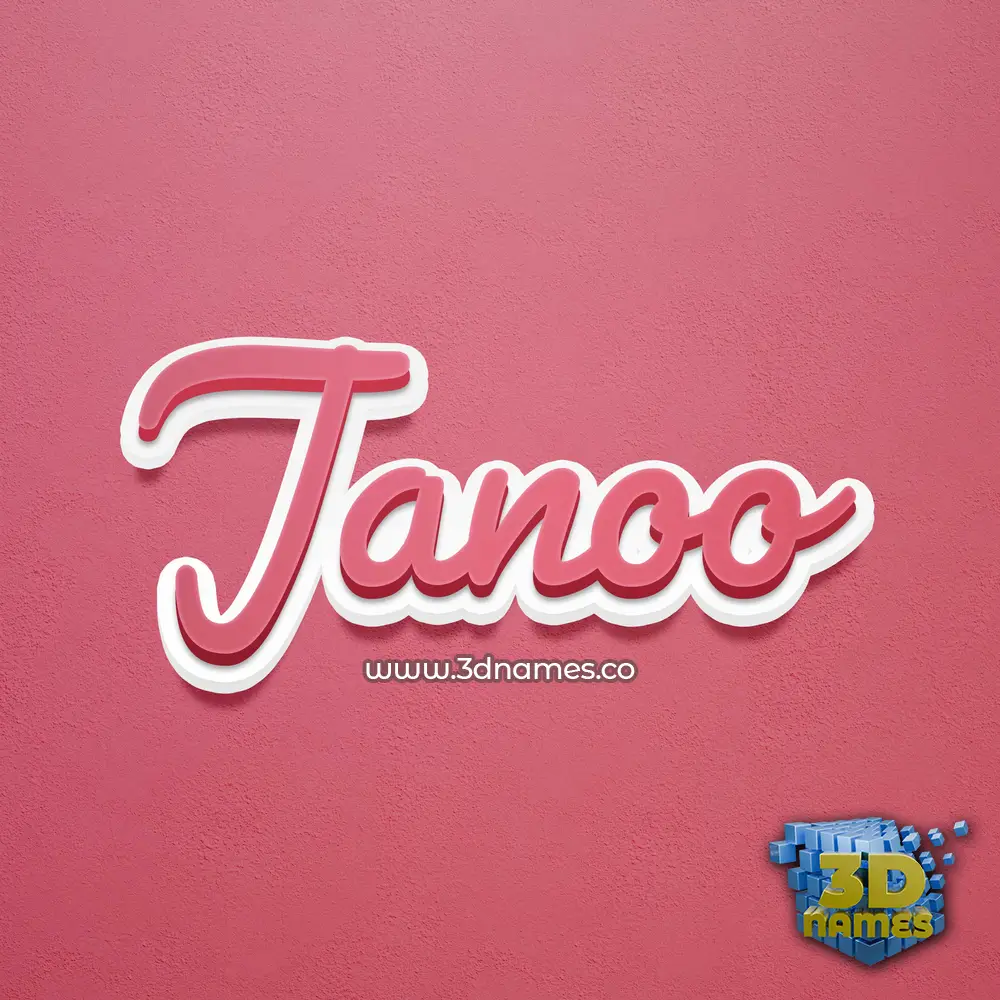 janoo in Red Scribble style - 3D name wallpaper