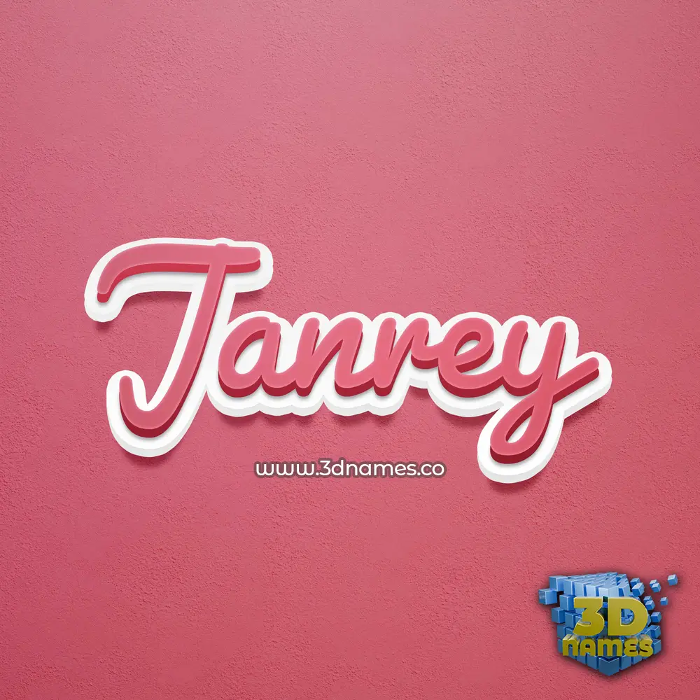 janrey in Red Scribble style - 3D name wallpaper