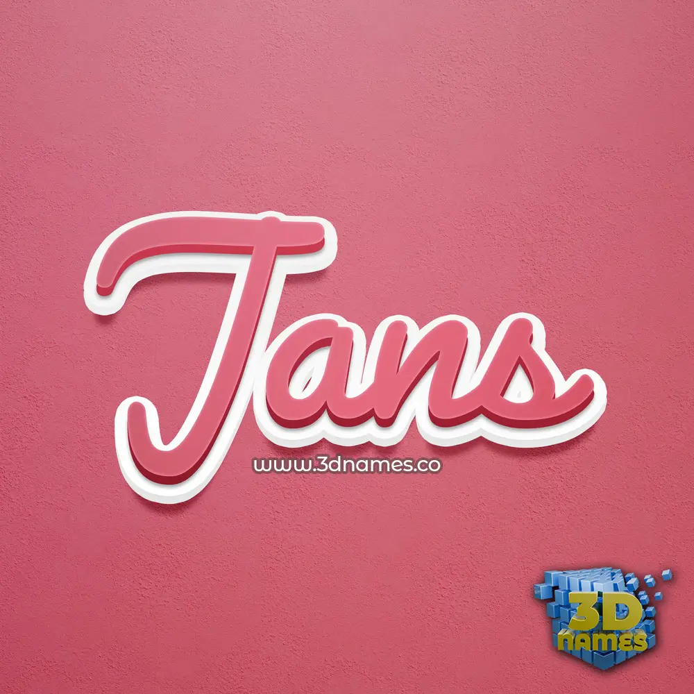 jans in Red Scribble style - 3D name wallpaper