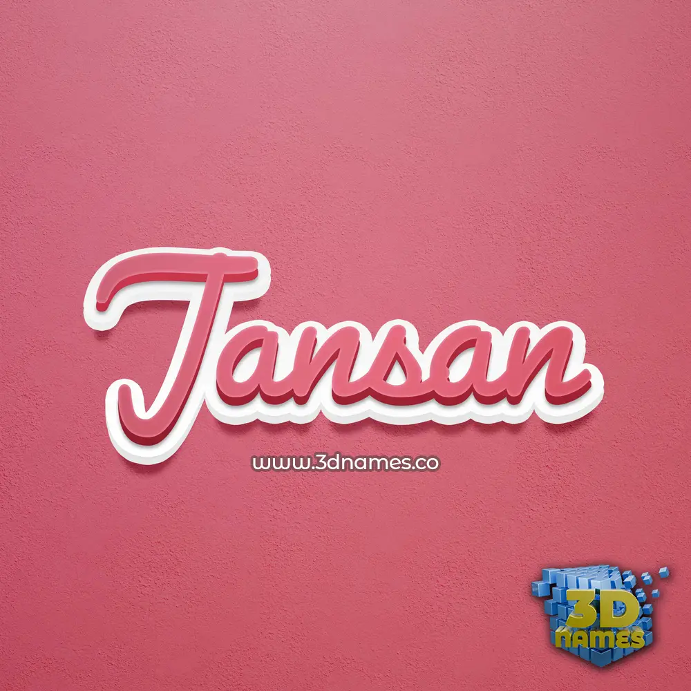 jansan in Red Scribble style - 3D name wallpaper
