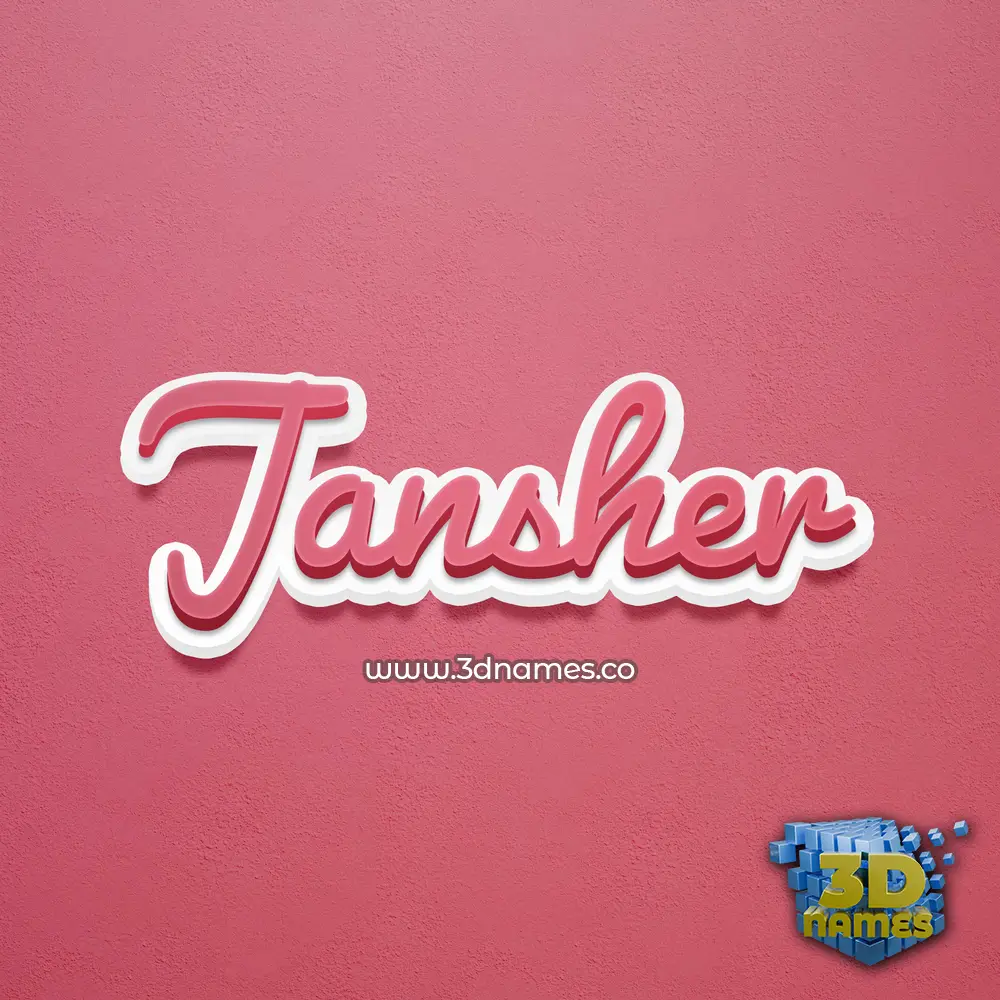 jansher in Red Scribble style - 3D name wallpaper