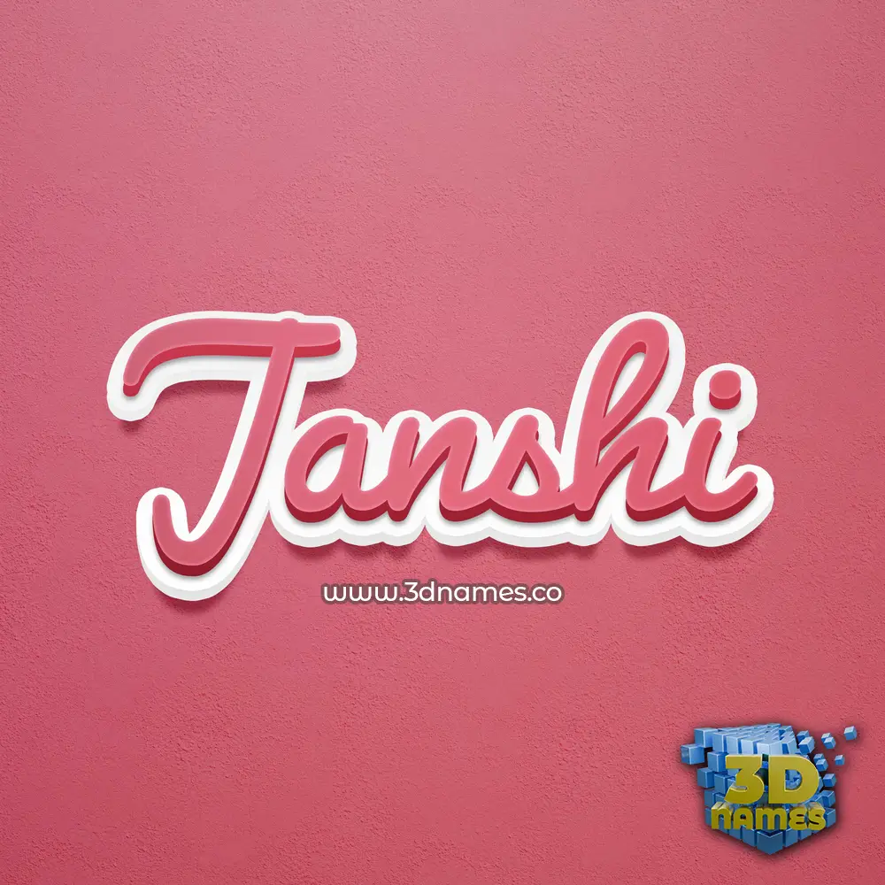 janshi in Red Scribble style - 3D name wallpaper