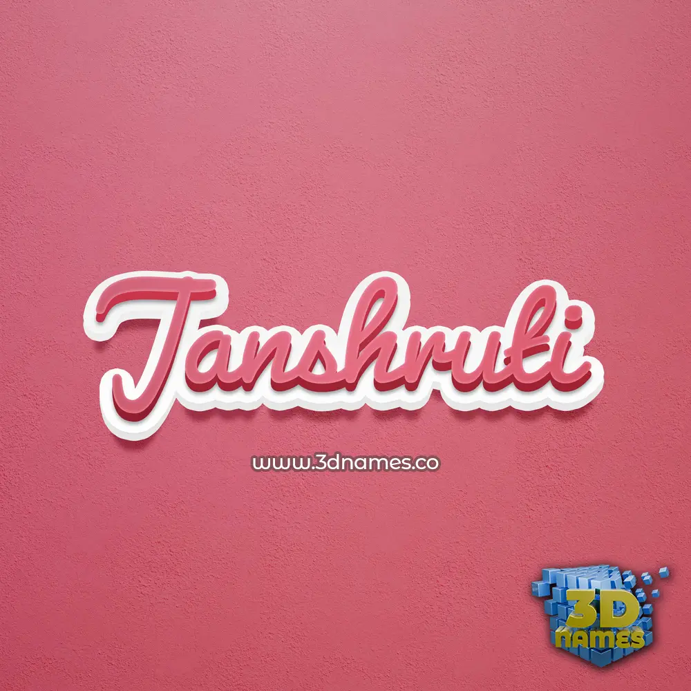 janshruti in Red Scribble style - 3D name wallpaper