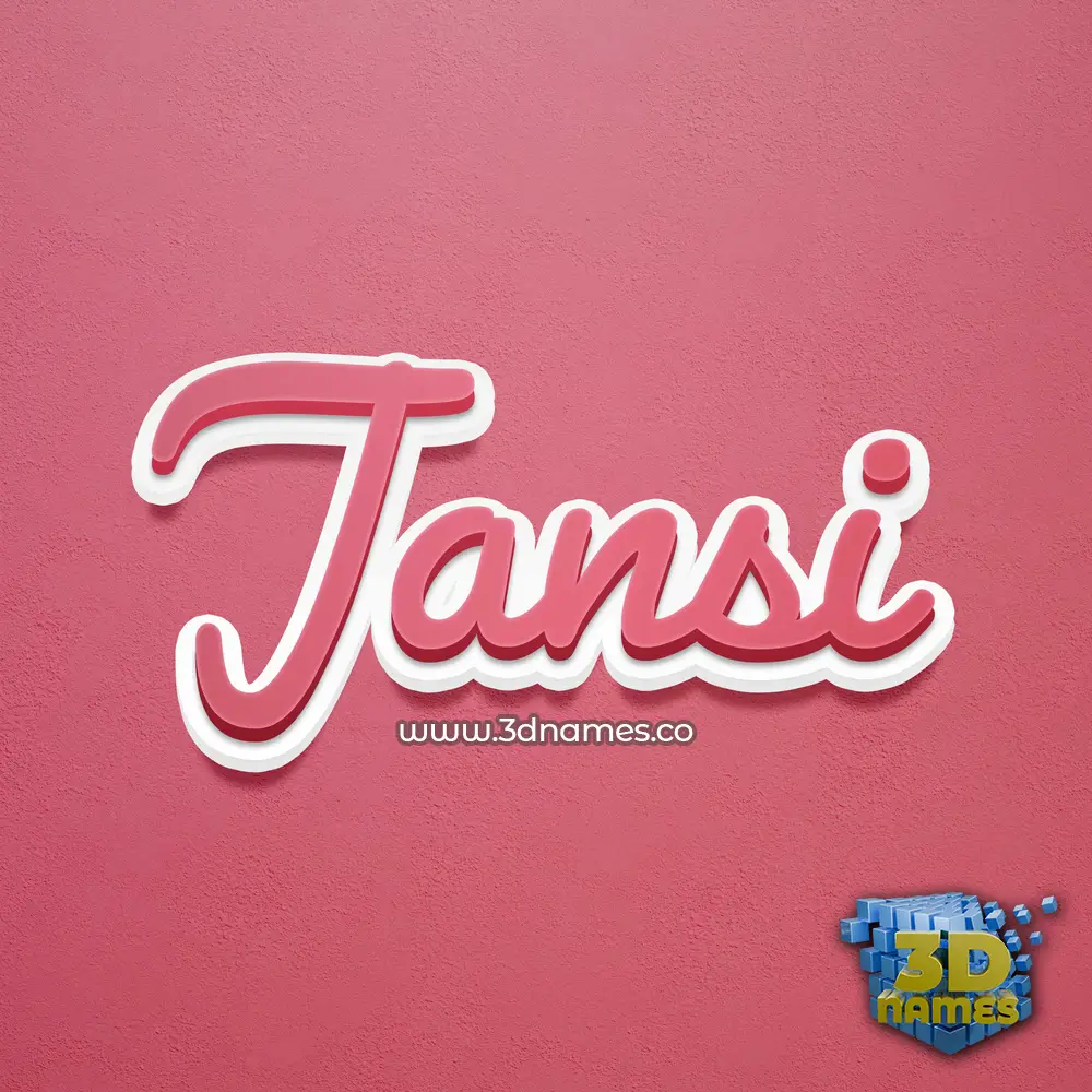 jansi in Red Scribble style - 3D name wallpaper