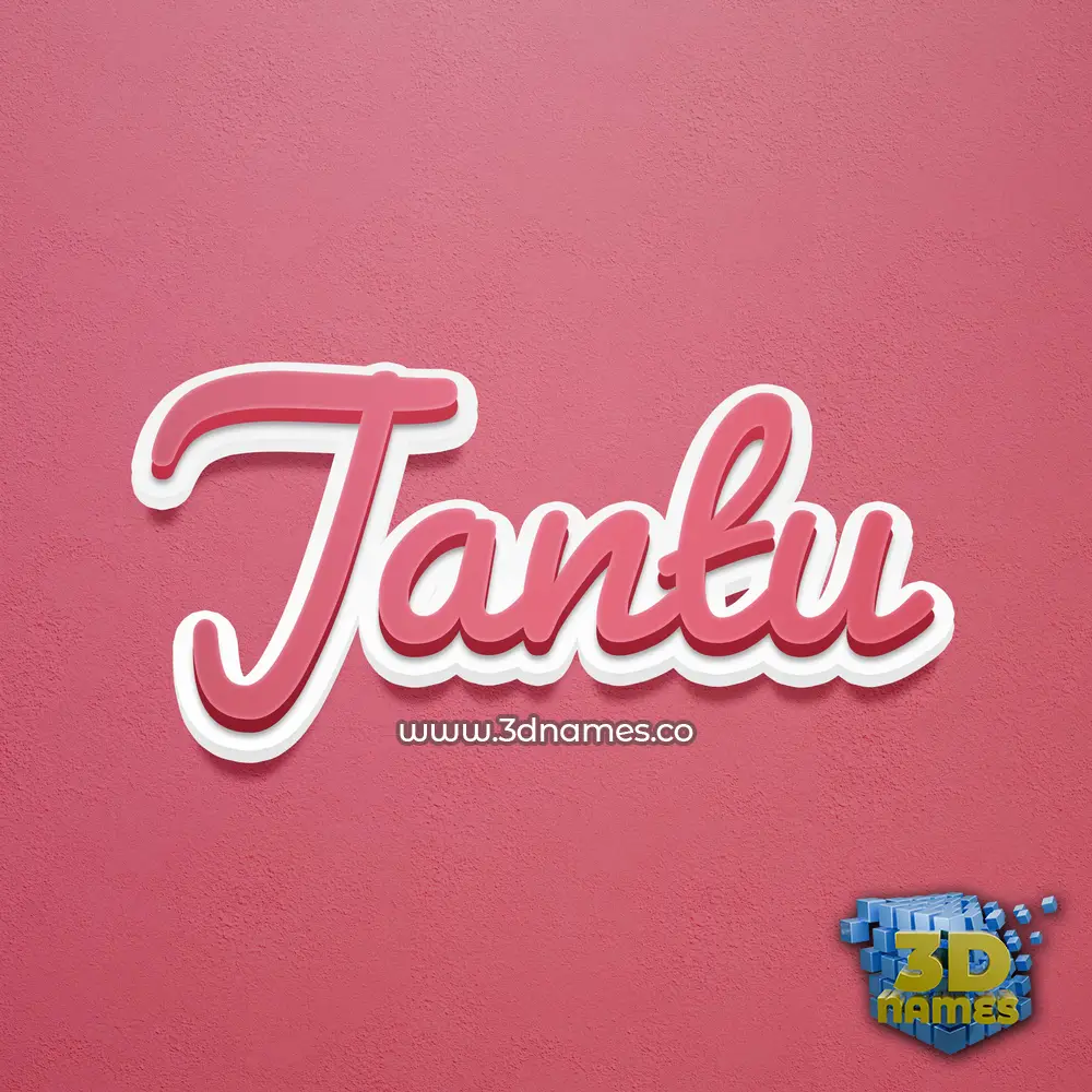 jantu in Red Scribble style - 3D name wallpaper