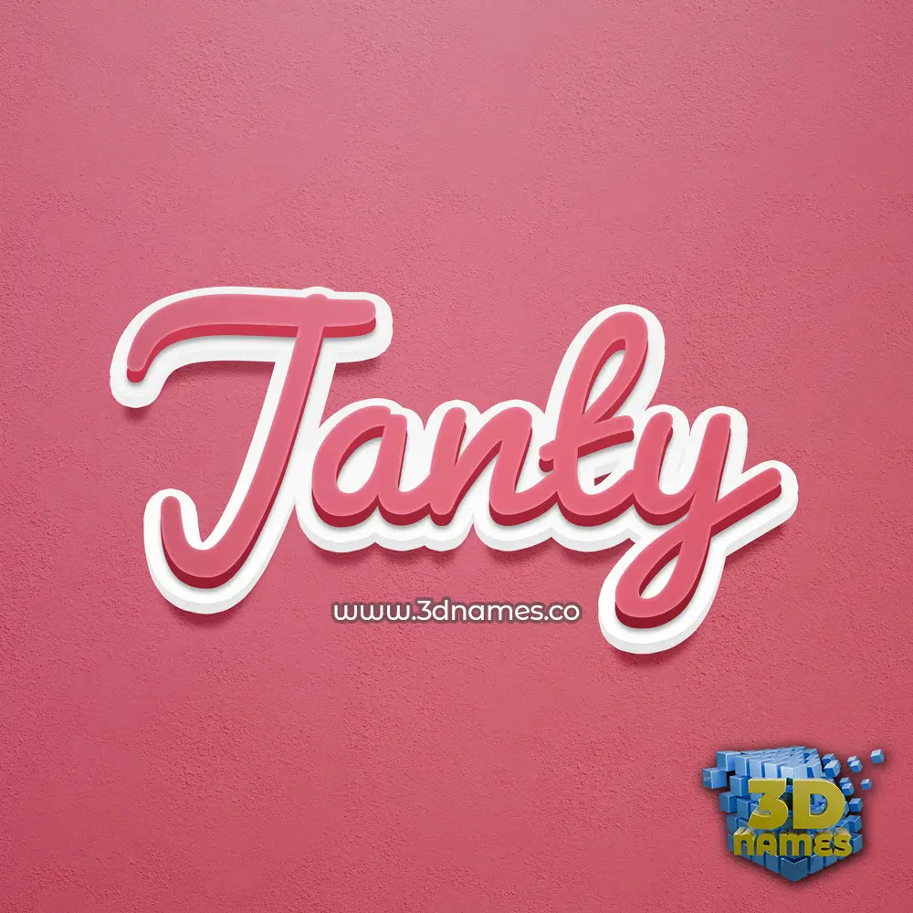 janty in Red Scribble style - 3D name wallpaper