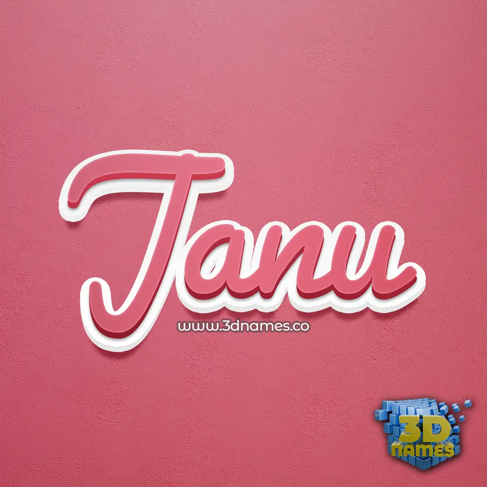 janu in Red Scribble style - 3D name wallpaper