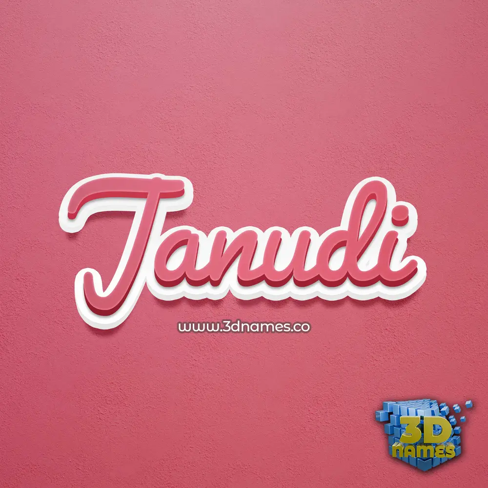 janudi in Red Scribble style - 3D name wallpaper