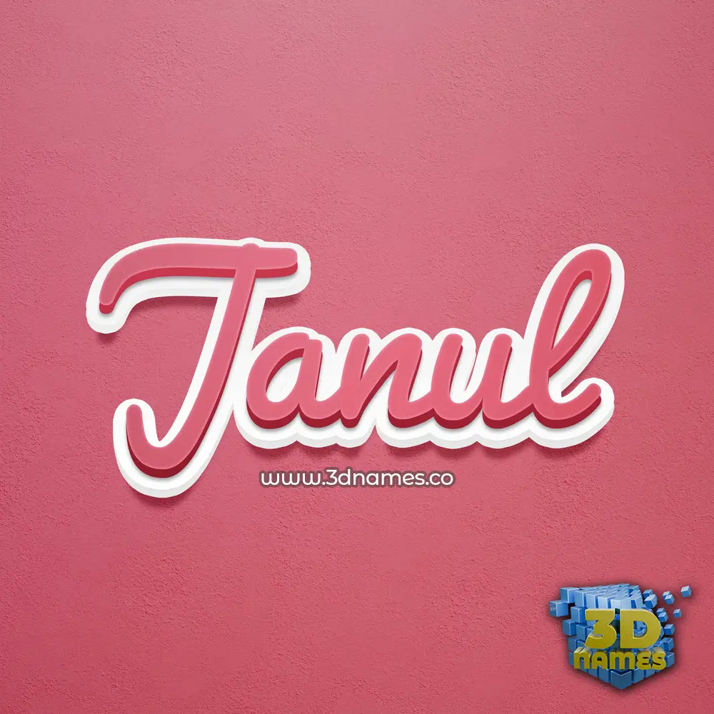 janul in Red Scribble style - 3D name wallpaper