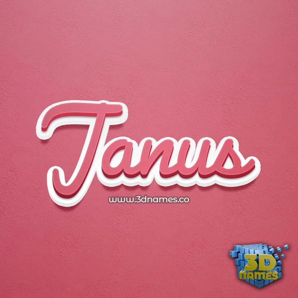 janus in Red Scribble style - 3D name wallpaper