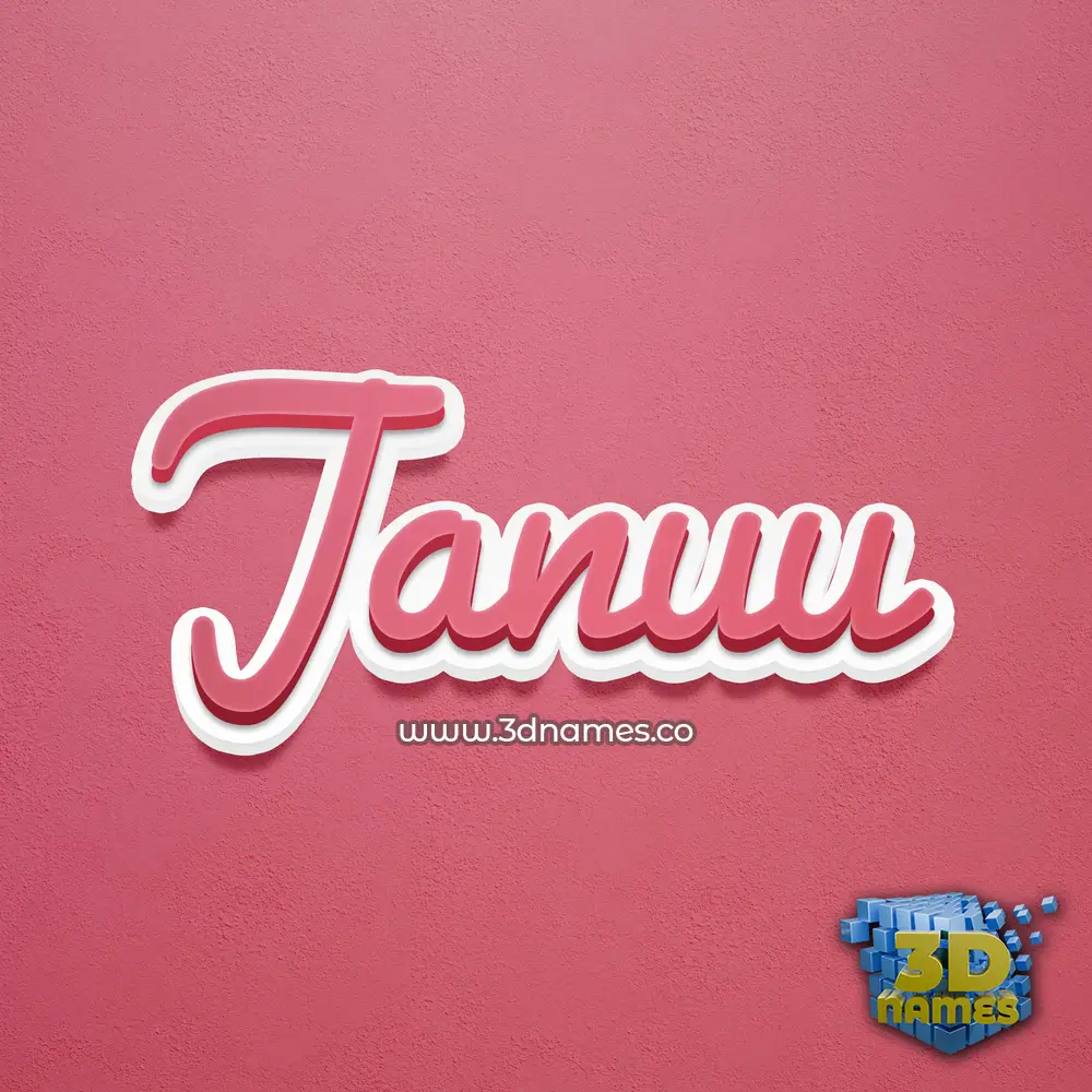 januu in Red Scribble style - 3D name wallpaper