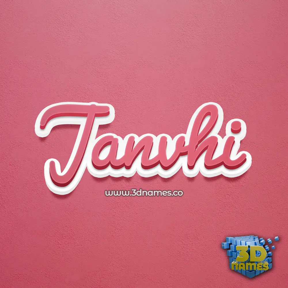 janvhi in Red Scribble style - 3D name wallpaper
