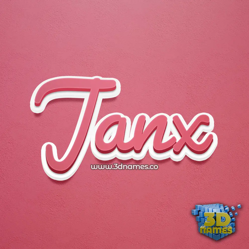 janx in Red Scribble style - 3D name wallpaper