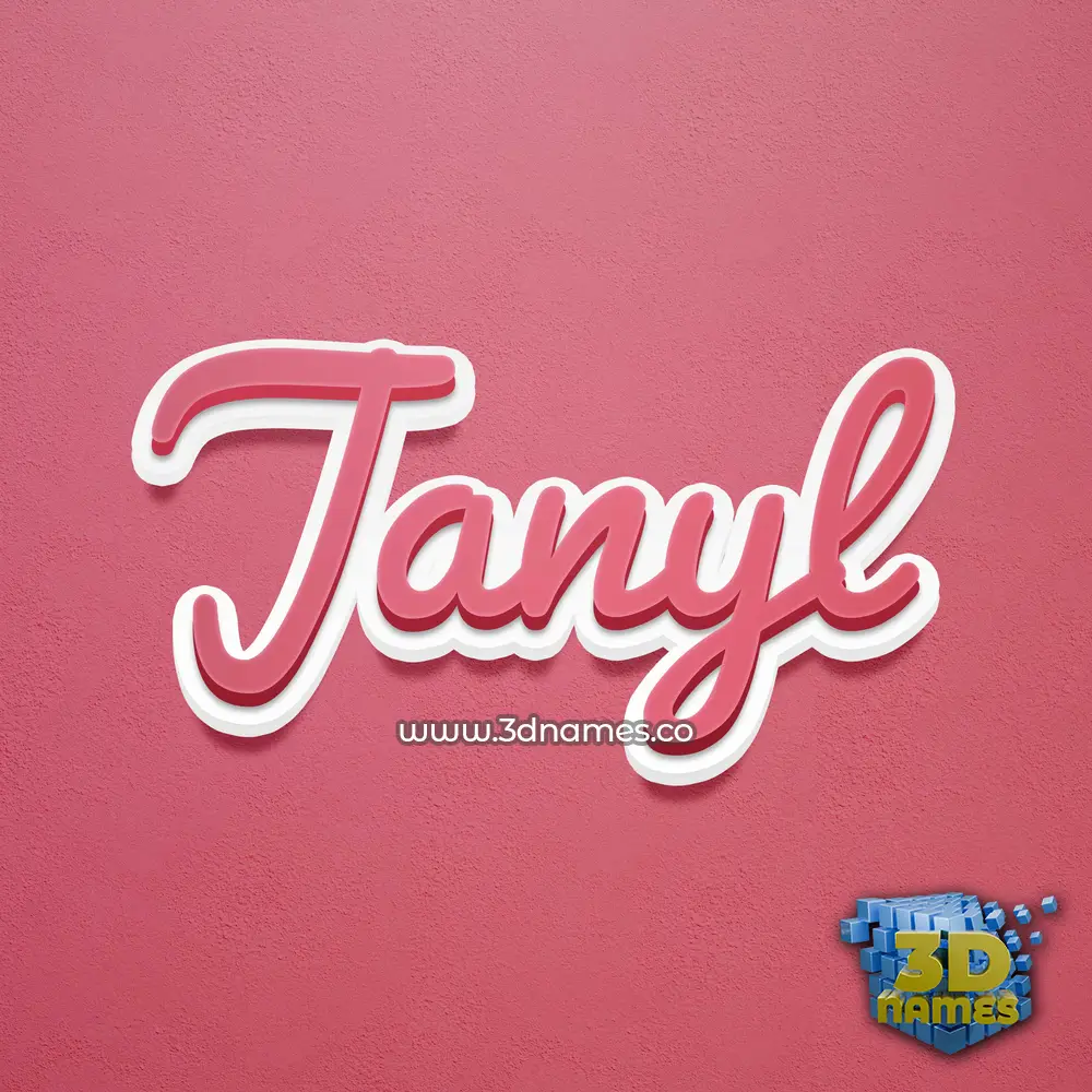 janyl in Red Scribble style - 3D name wallpaper