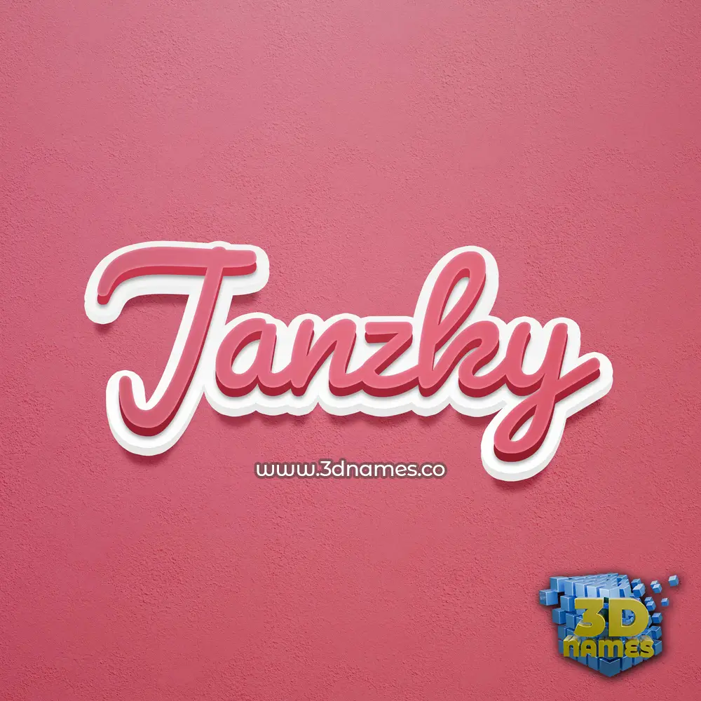 janzky in Red Scribble style - 3D name wallpaper