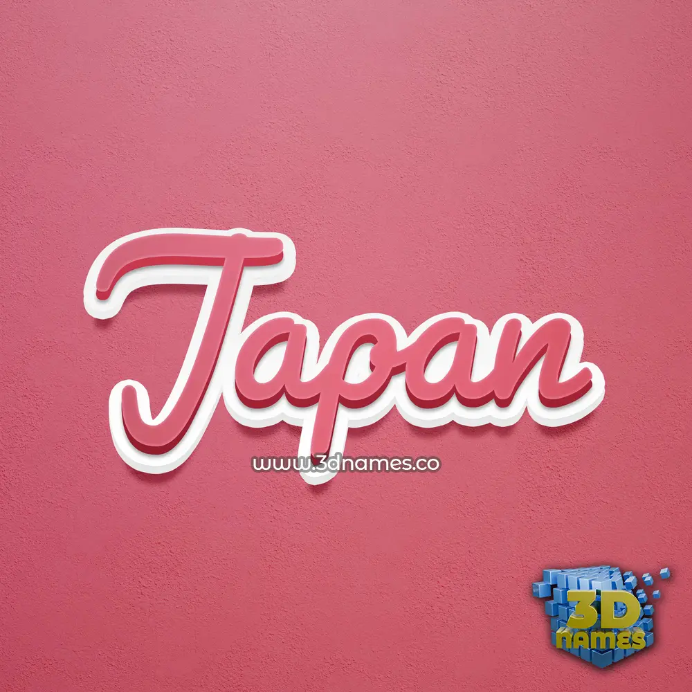 japan in Red Scribble style - 3D name wallpaper