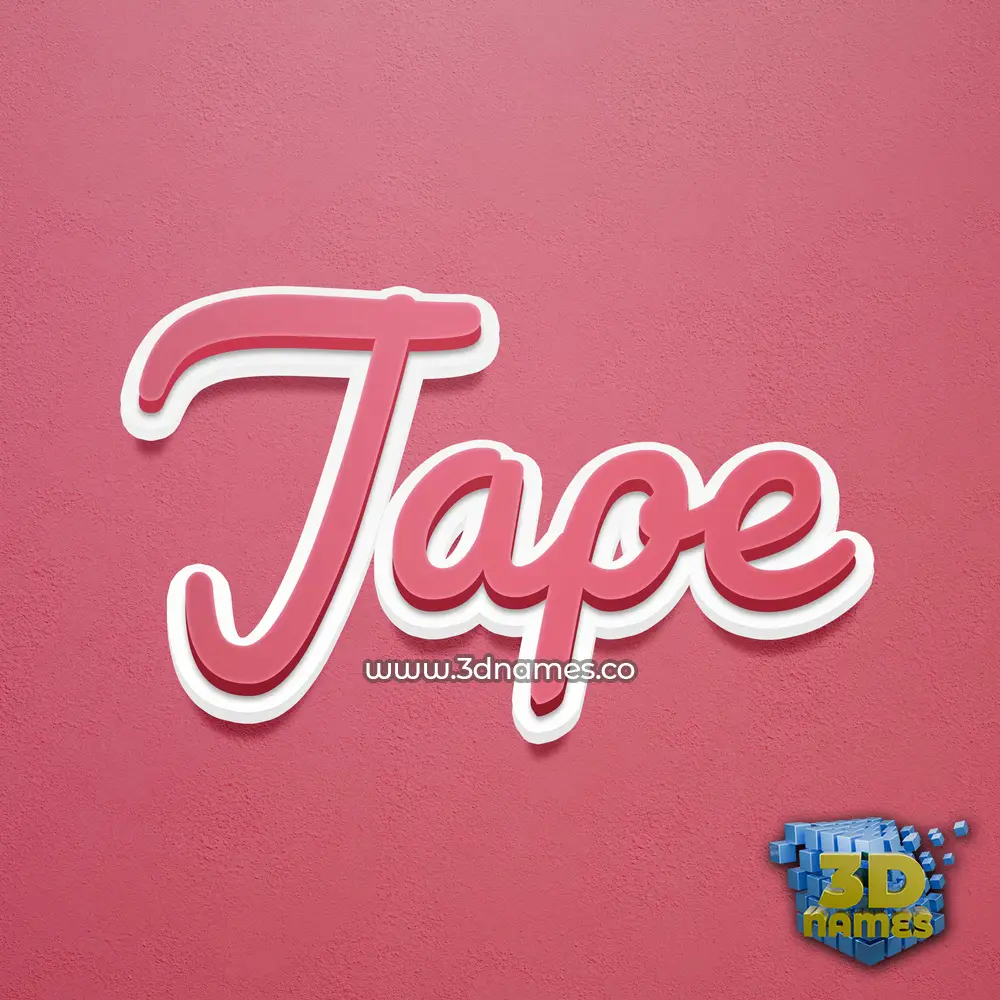 jape in Red Scribble style - 3D name wallpaper