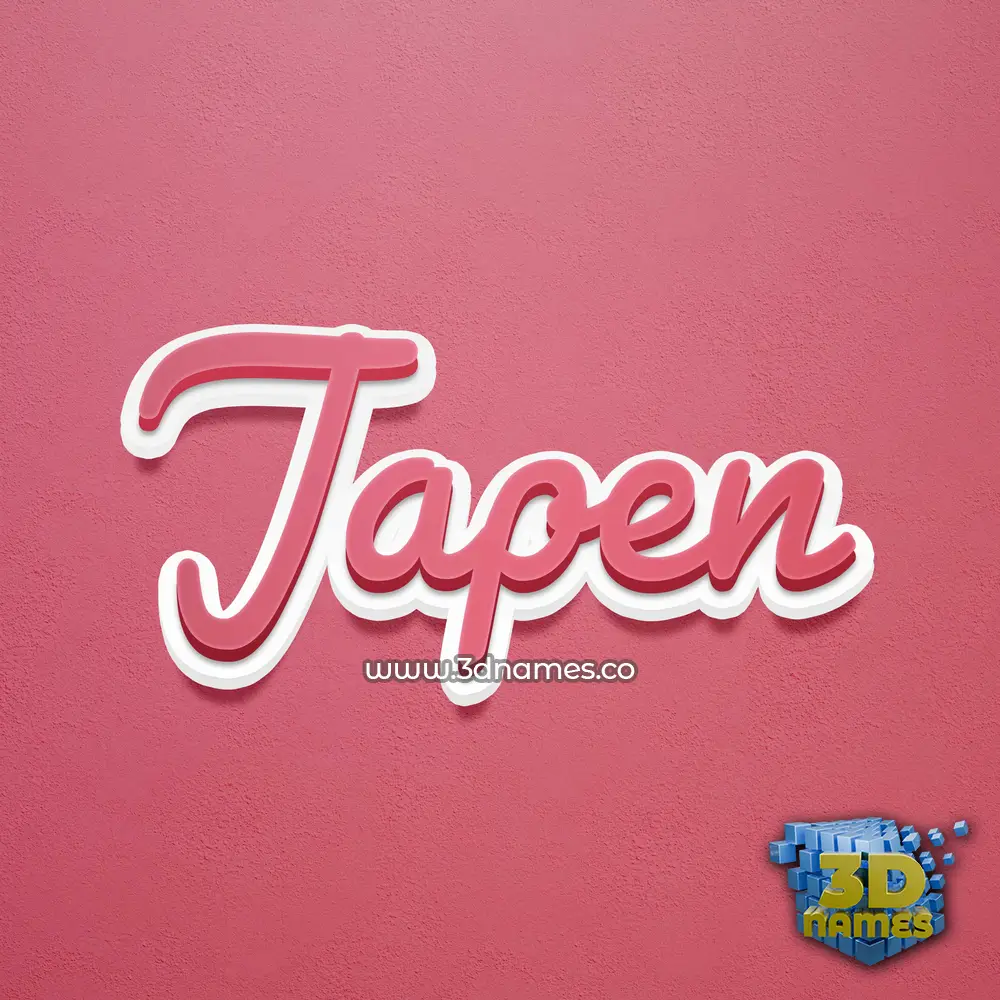 japen in Red Scribble style - 3D name wallpaper