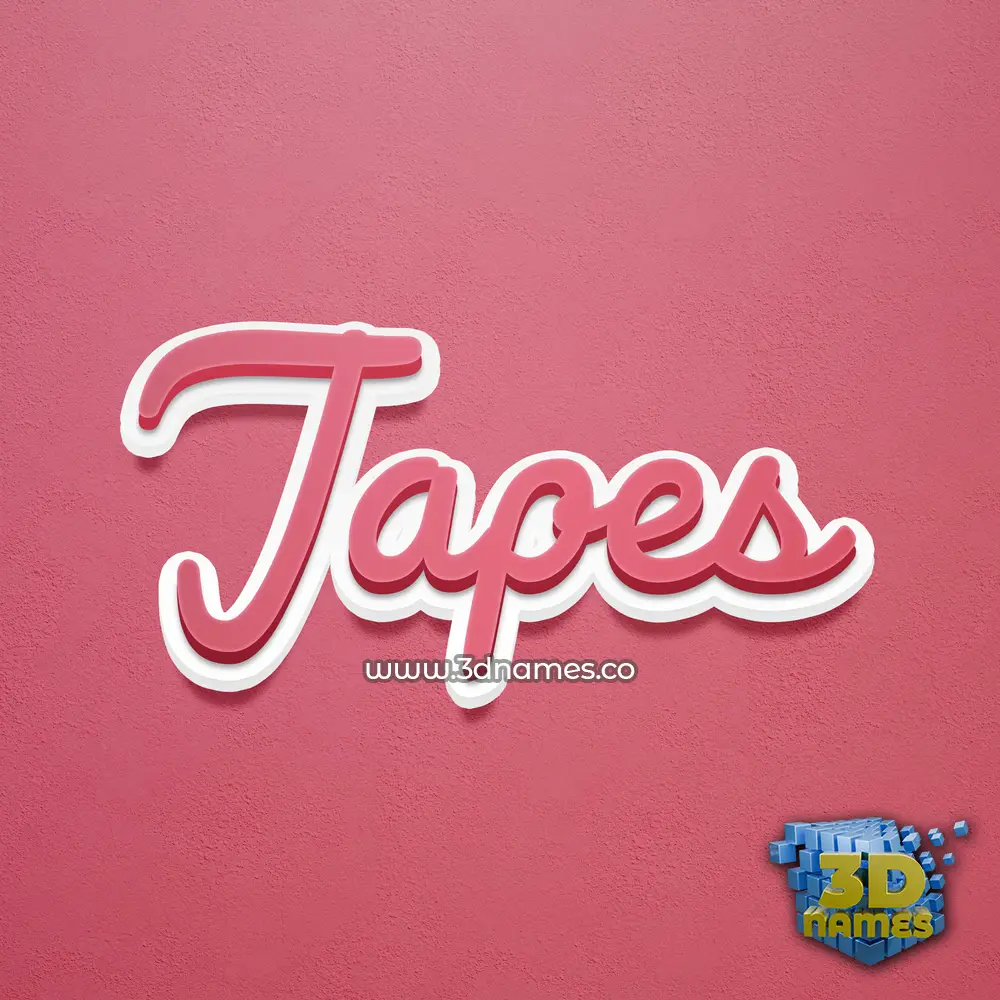 japes in Red Scribble style - 3D name wallpaper