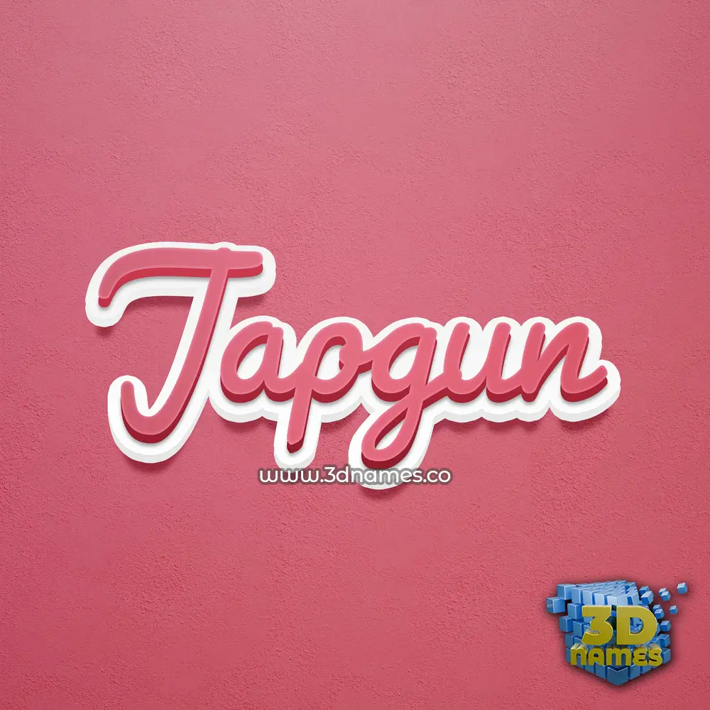 japgun in Red Scribble style - 3D name wallpaper