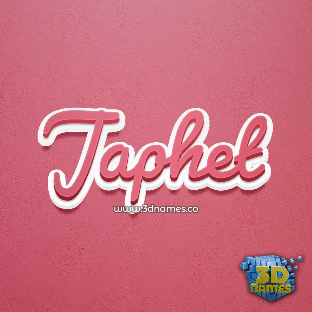japhet in Red Scribble style - 3D name wallpaper