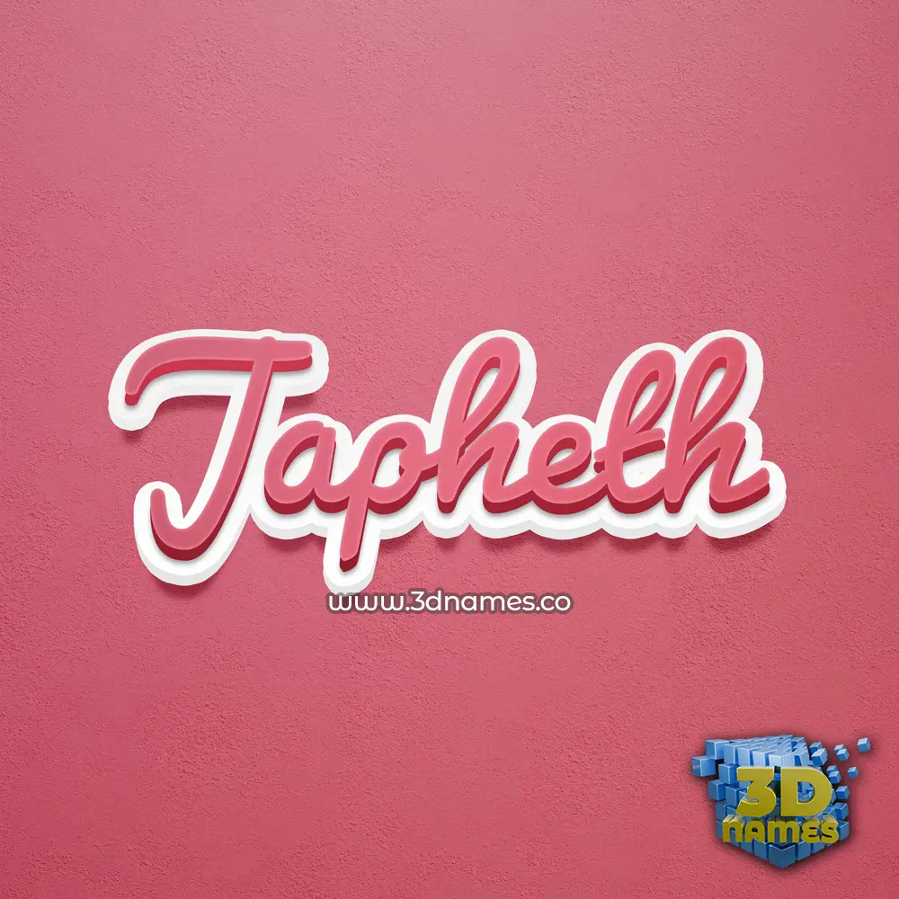 japheth in Red Scribble style - 3D name wallpaper