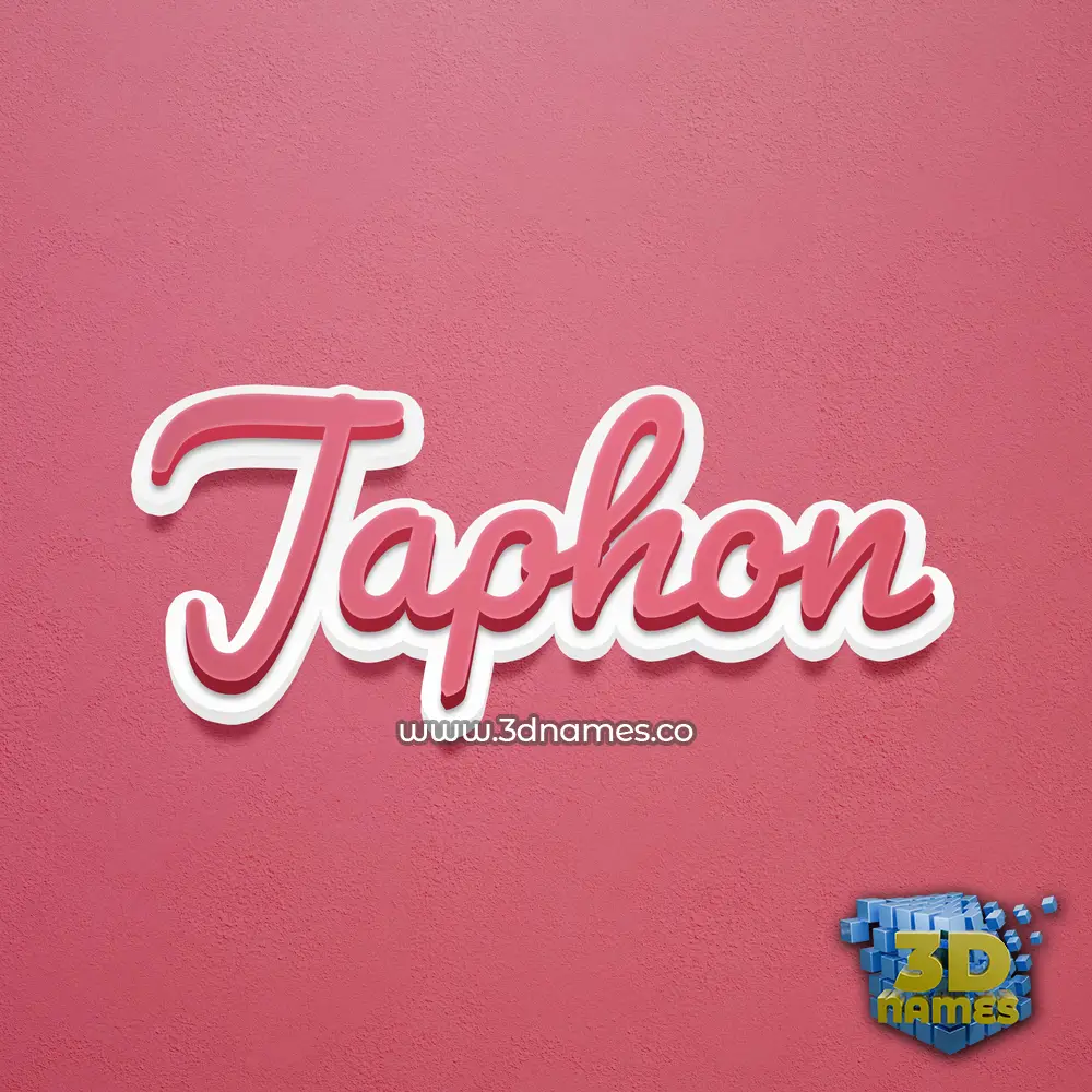 japhon in Red Scribble style - 3D name wallpaper
