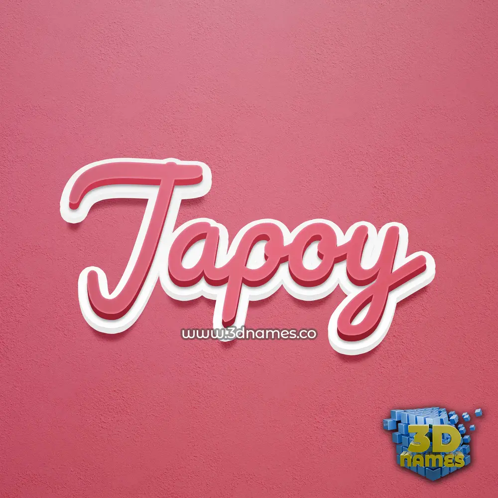 japoy in Red Scribble style - 3D name wallpaper