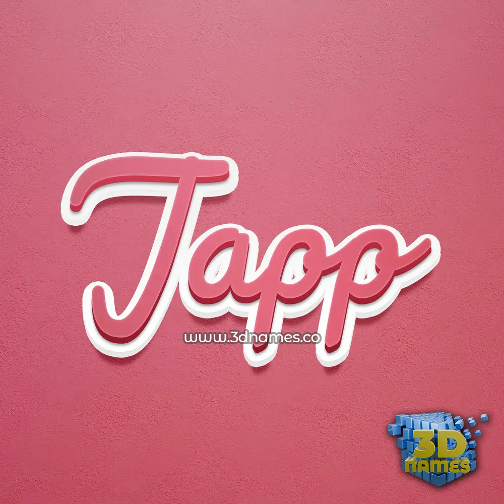 japp in Red Scribble style - 3D name wallpaper
