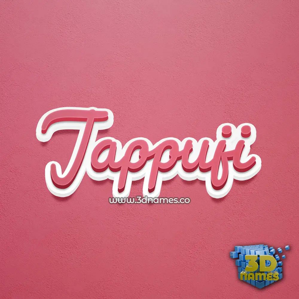 jappuji in Red Scribble style - 3D name wallpaper